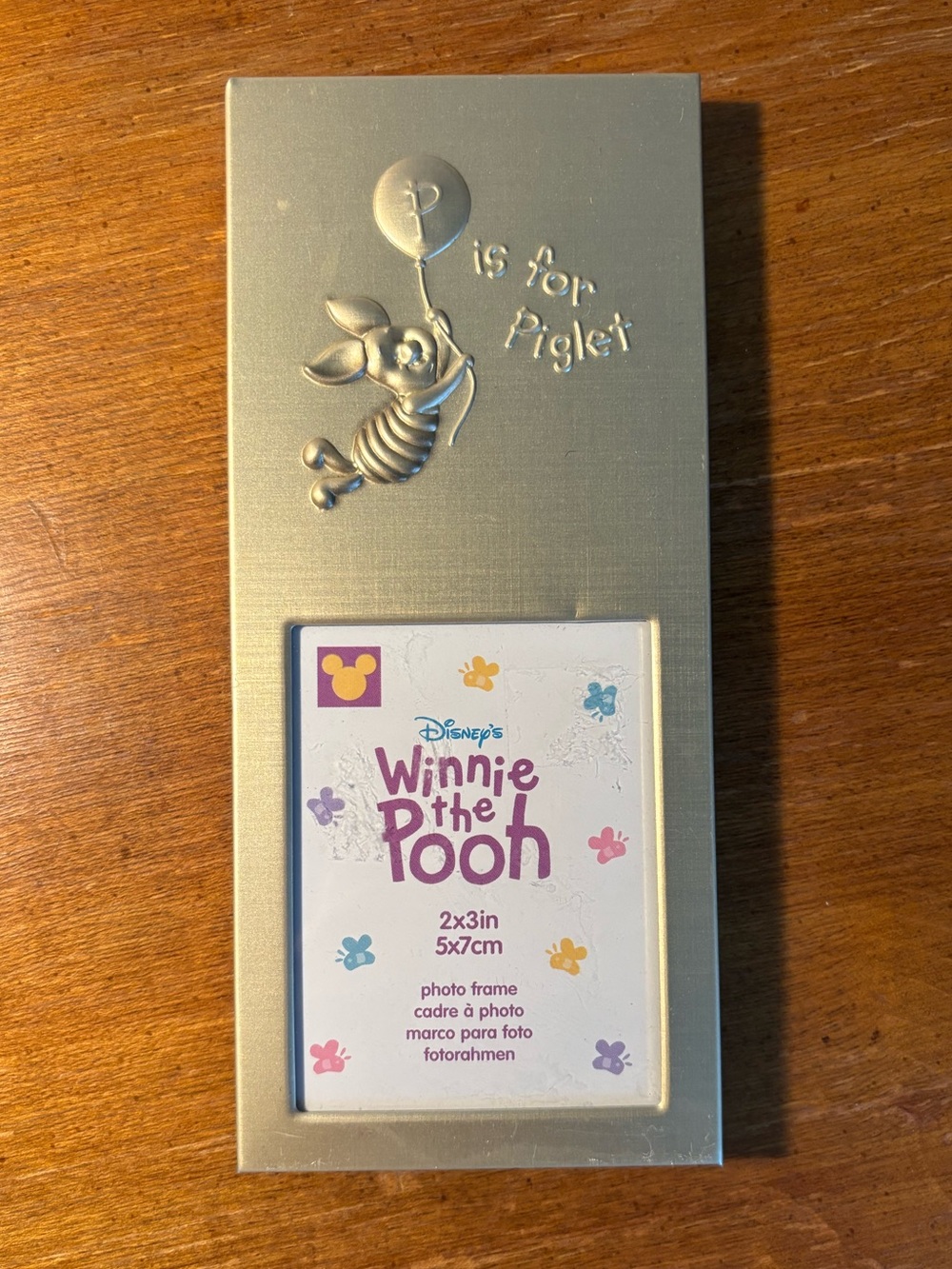 ✨VNTG Disney Winnie the Pooh Piglet Silver Photo Frame - 2x3in